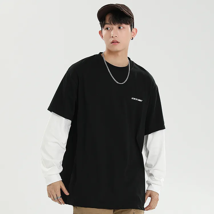 LOMBT Mock Two-Piece Long-Sleeved T-Shirt Unisex-8