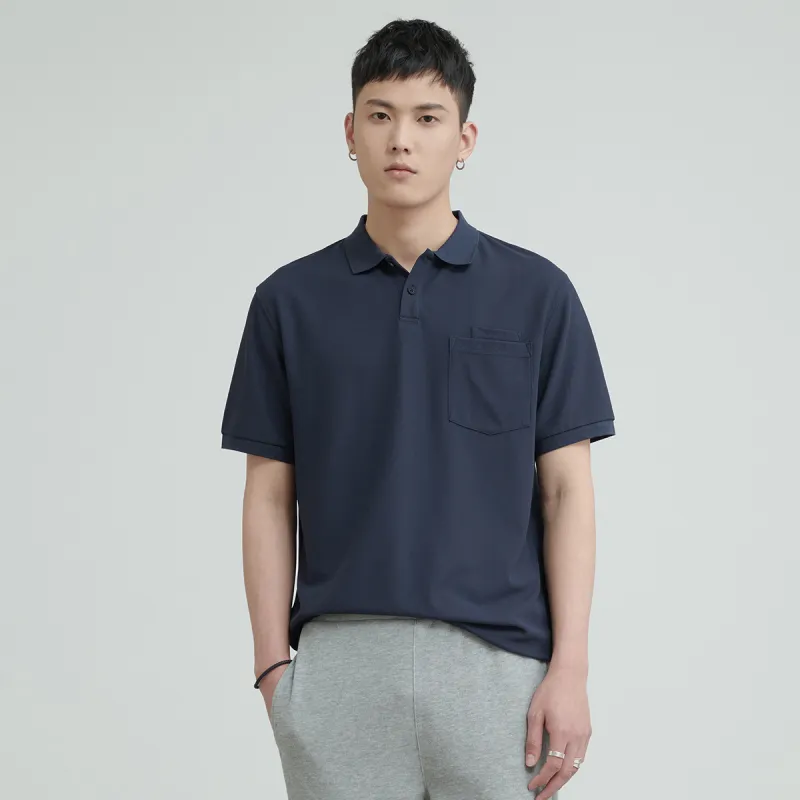 A.B.X Loose Fit Short Sleeved Polo Shirt Men's-23