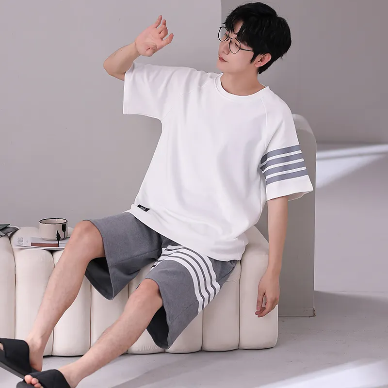 XUANZHITING Pajama Set Men's Box White-3
