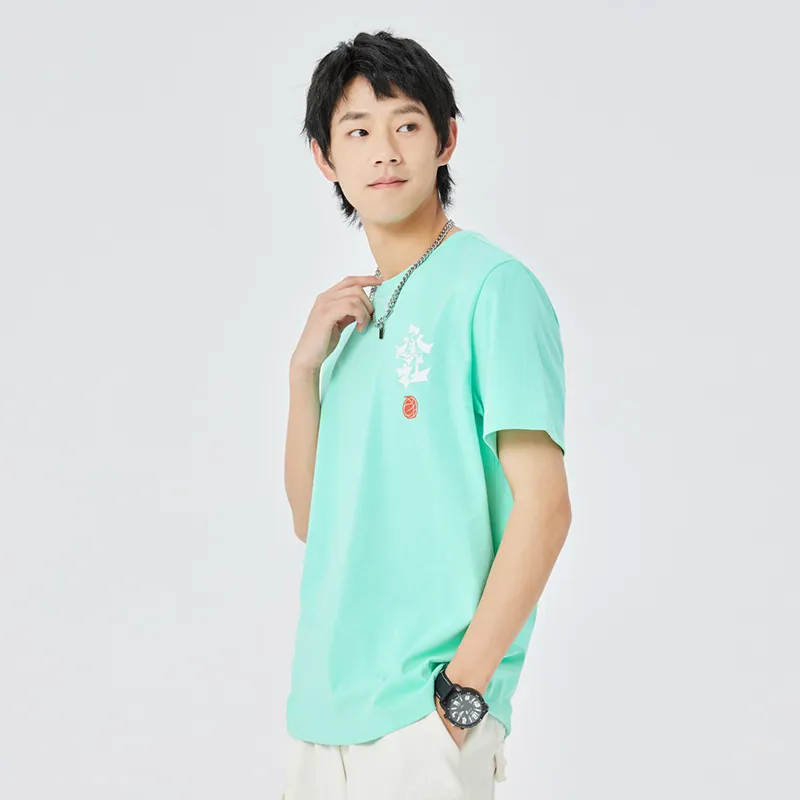 Erke Jianghu Series T Shirts Men Ice Cream Green-4