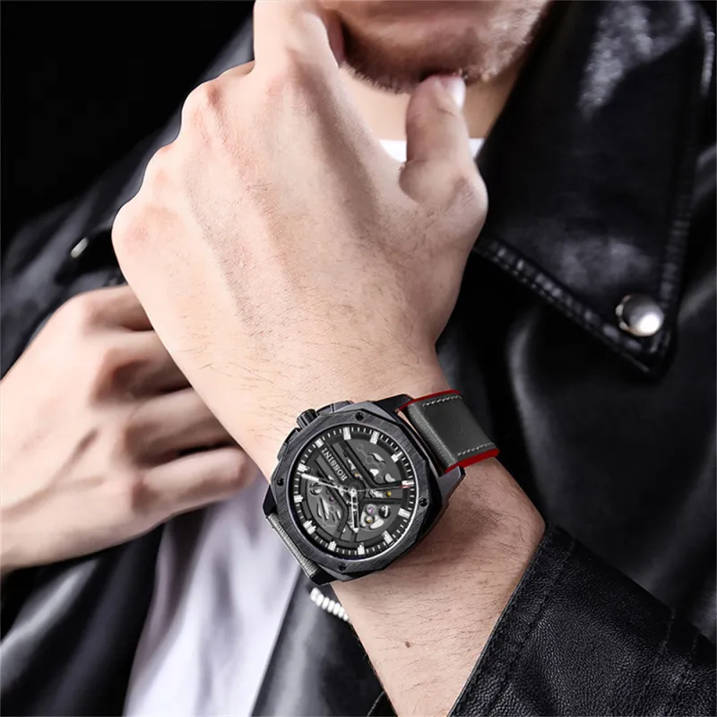 ROSSINI Medallion Collection Mechanical Movement Silicone Strap Watch Men's Watches Red Watch Dial 5210057-18