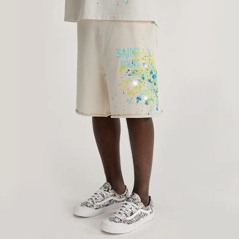 SSSAINT LOUIS Casual Shorts Unisex White-4