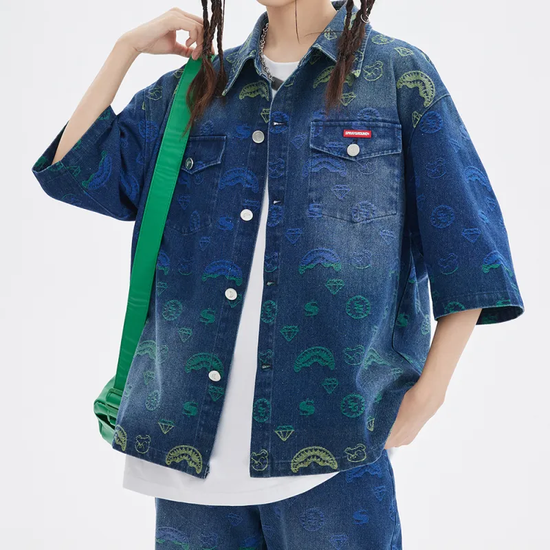 SPRAYGROUND Shirts Unisex Denim Blue-4