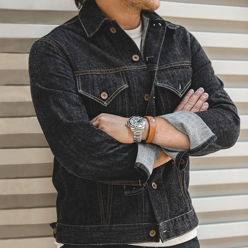 MADEN Denim Jackets Men Denim Blue-2