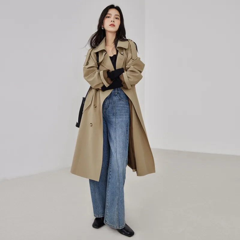 DIALOGUE Trench Coat Women's Classic Khaki-3