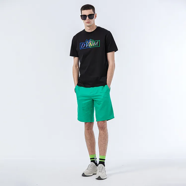 DAVID NAMAN Casual Shorts Men Green-5