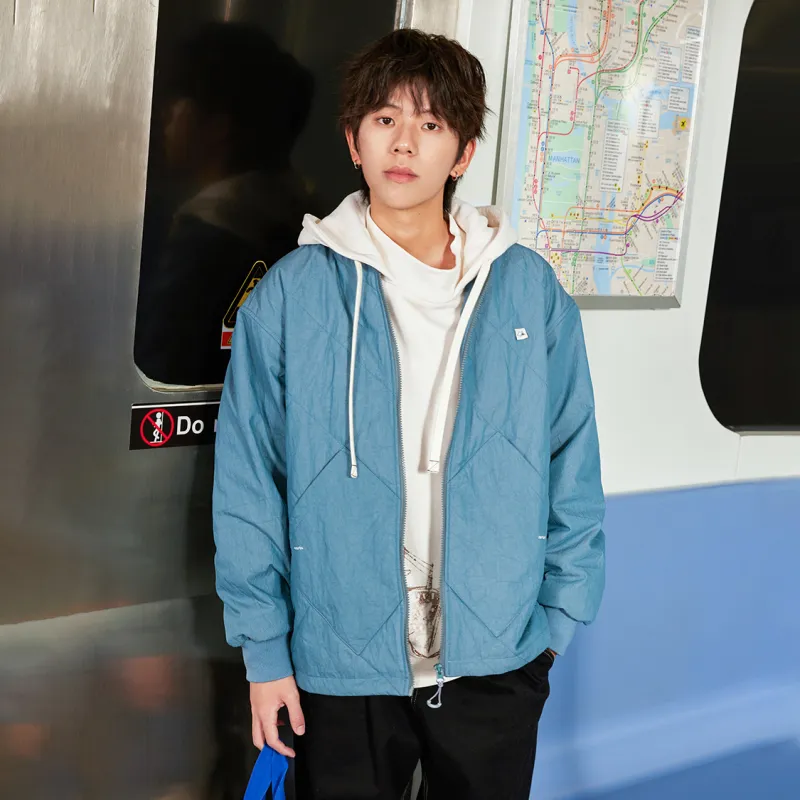 TIKIMOMOKA Solid Color Lapel Loose Fit Puffer Jacket Unisex-6