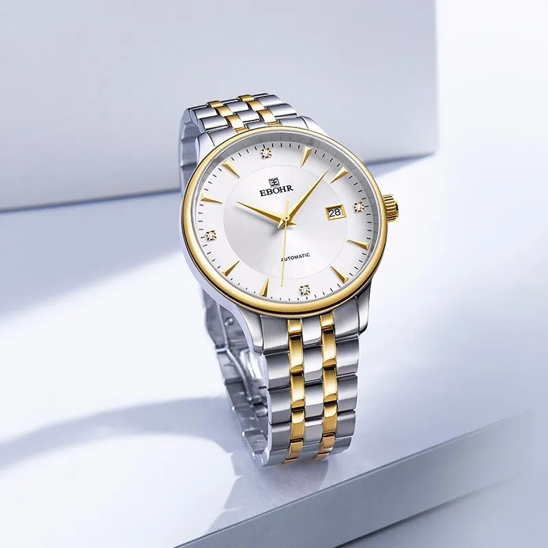 EBOHR EBOHR Master Collection Mechanical Movement Stainless Steel Strap Watch Unisex Black Dial 36480319-12
