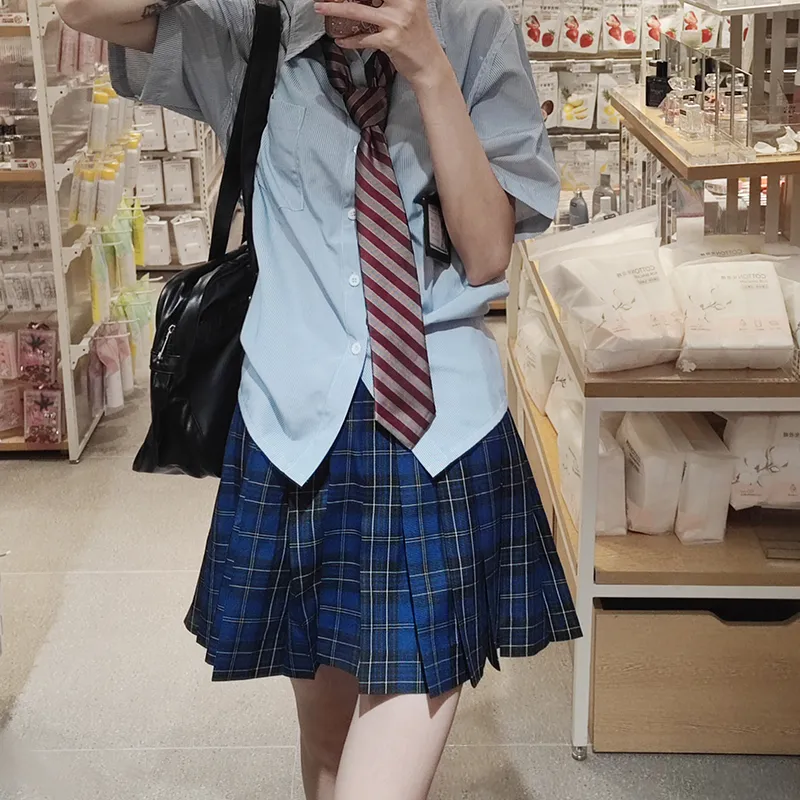 Tokyo Season Casual Short Skirts Women's Green Vine High School Plaid Skirt-35