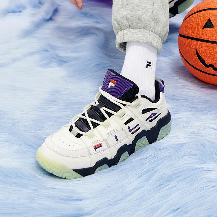 FILA FUSION BARRICADE Low Top Vintage Basketball Shoes Men's White Purple-8