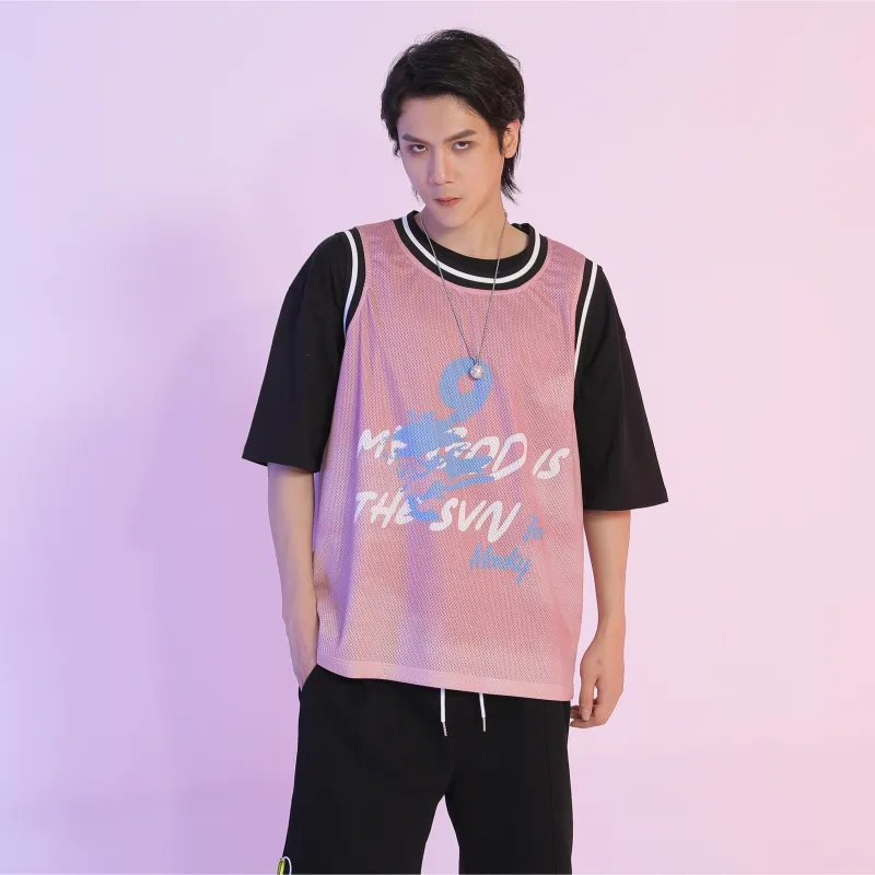 FireMonkey Basketball Jerseys Unisex Pink-5