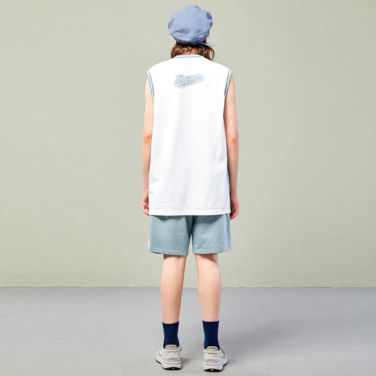 LAMLICKA Loose Fit Shorts Unisex Light Blue-3