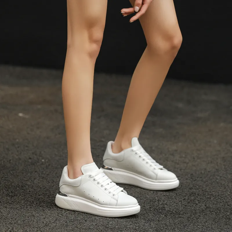 CERRUTI 1881 Small White Shoes Anti-Slip Wear-Resistant Low-Top Skateboard Shoes Women's White-8
