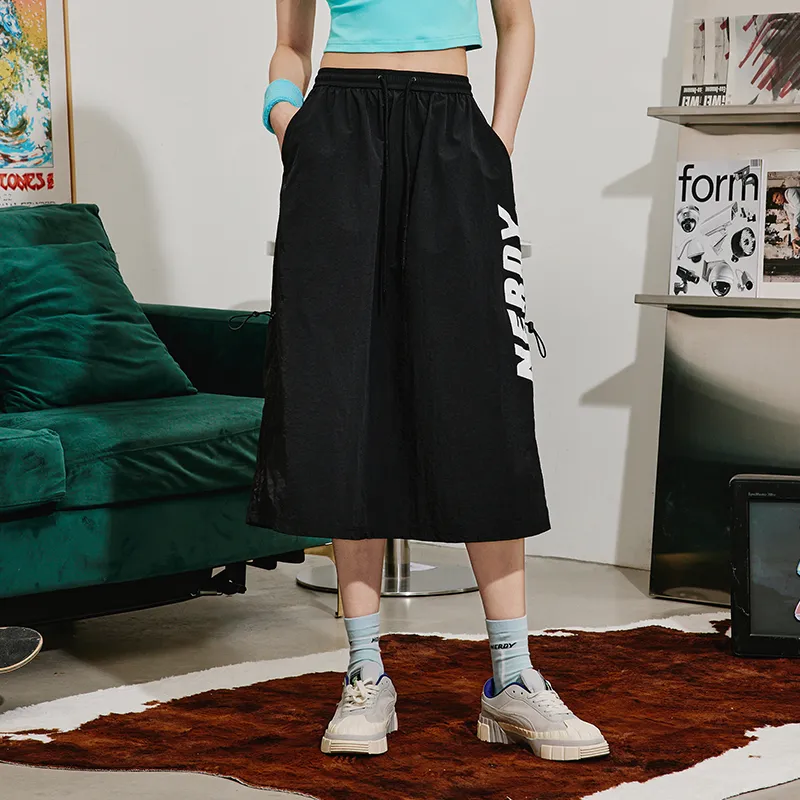 Nerdy Casual Long Skirts Women's Black-3