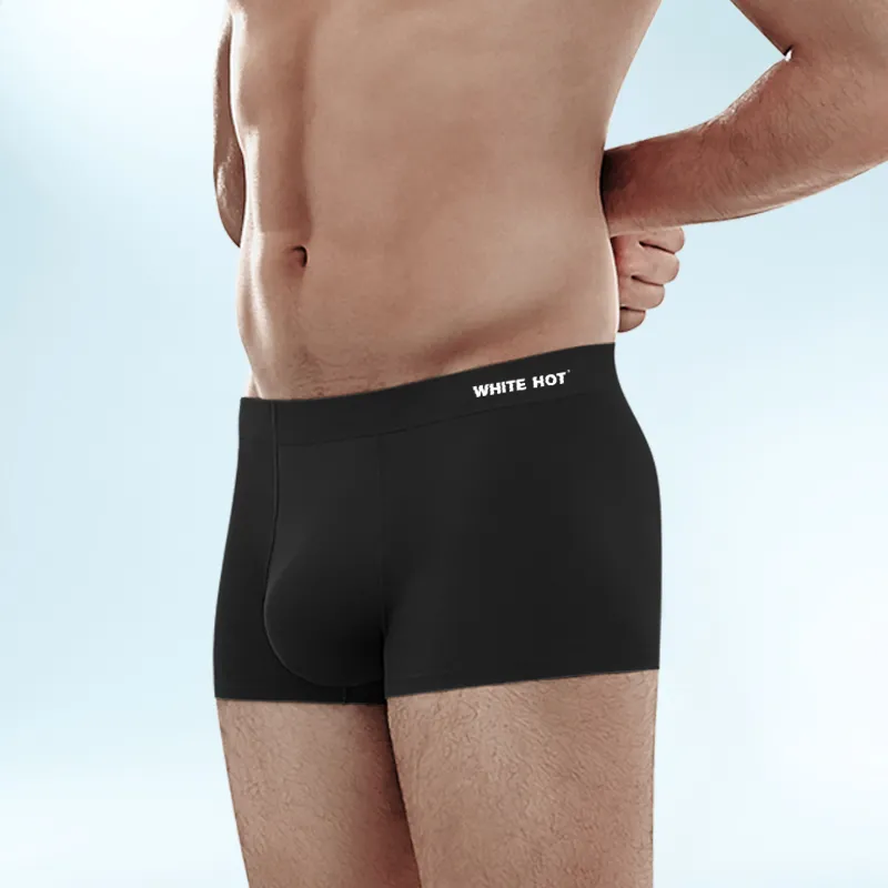 WHITE HOT Boxer Shorts Underpants Men's 1 Pack Solid Color-3