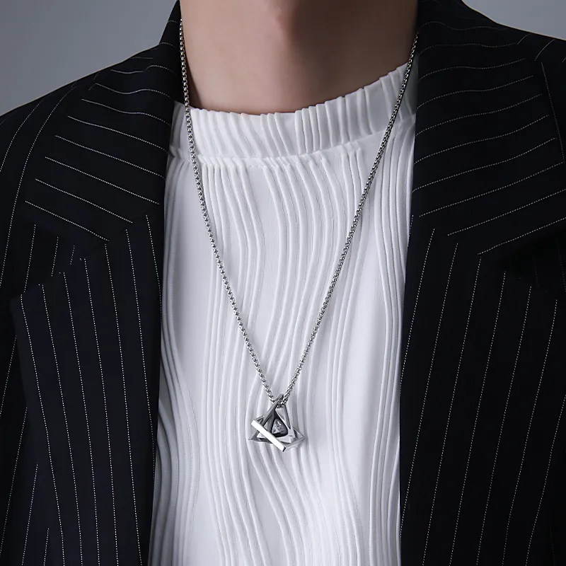MAGICPOLE Titanium Steel Necklaces Unisex Silver-1