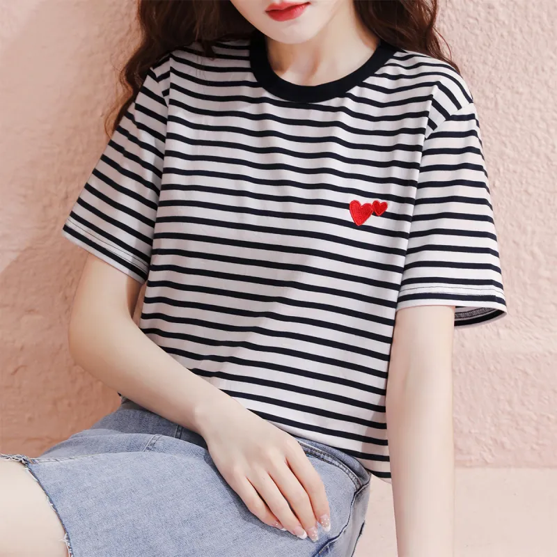 MITUAN T Shirts Women's Stripes-4