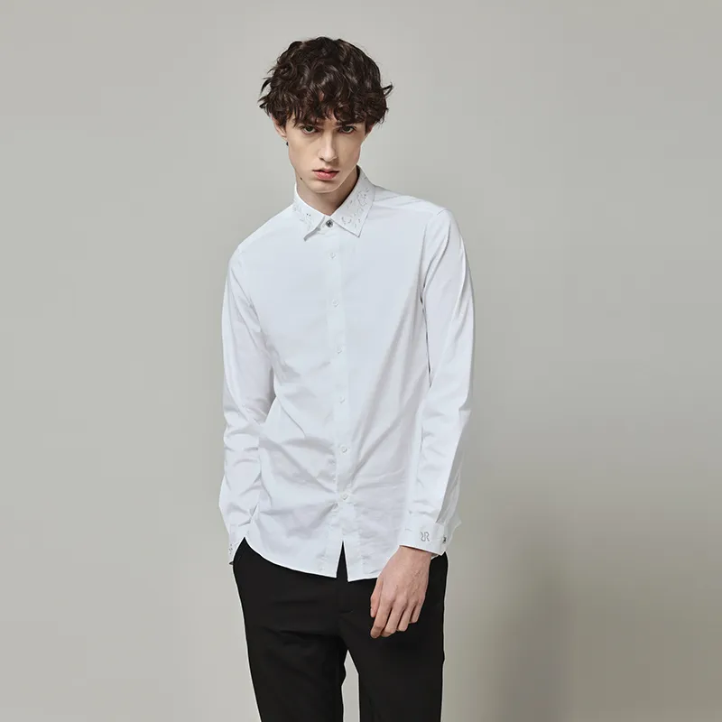RARE Long Sleeved Shirt Men's White-4