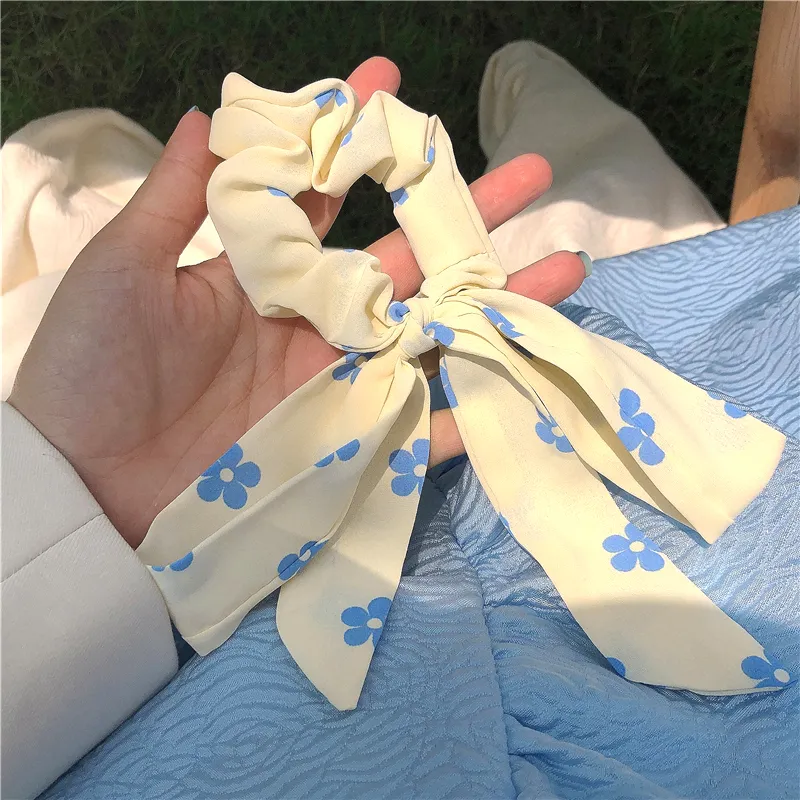 SENDME Hair Ties Women's Cream Bowknot Hair Tie Two Piece Set-9