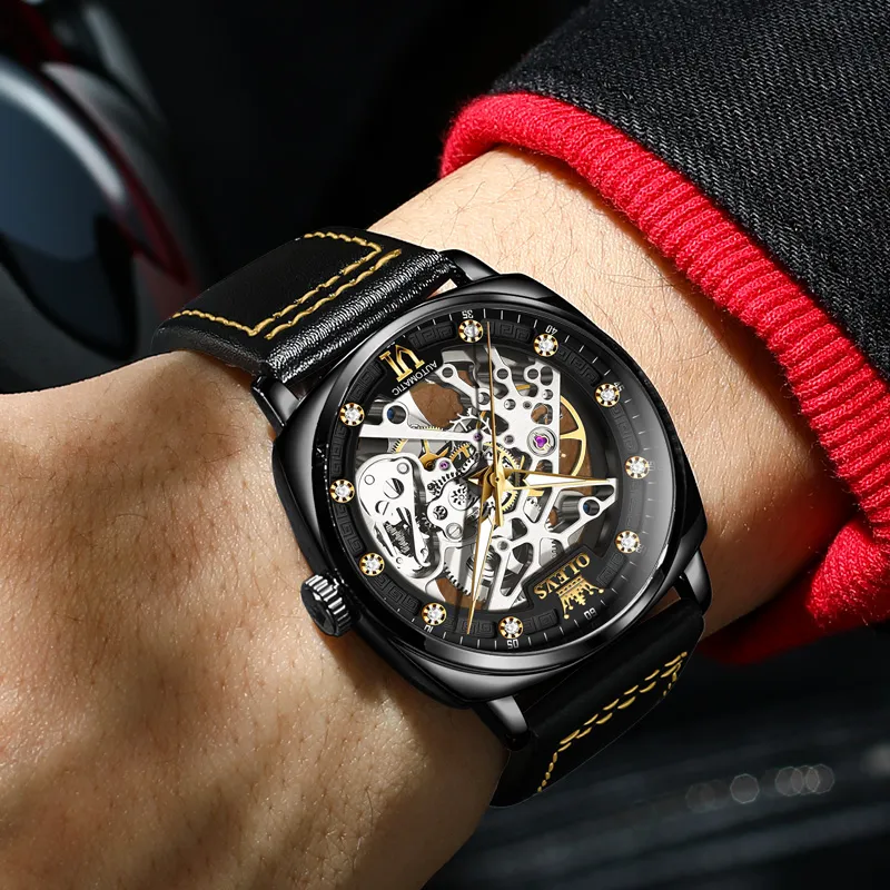 OLEVS Wisdom Series Automatic Mechanical Movement Watch Men's Watches Cut Out Dial-16