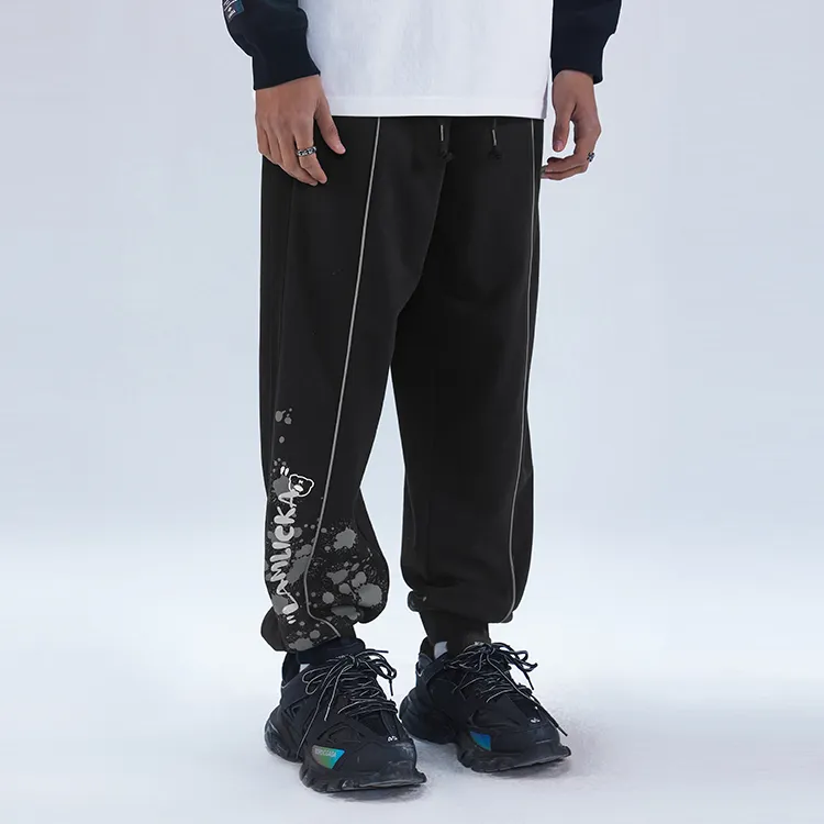 LAMLICKA Knitted Sweatpants Unisex Black-4