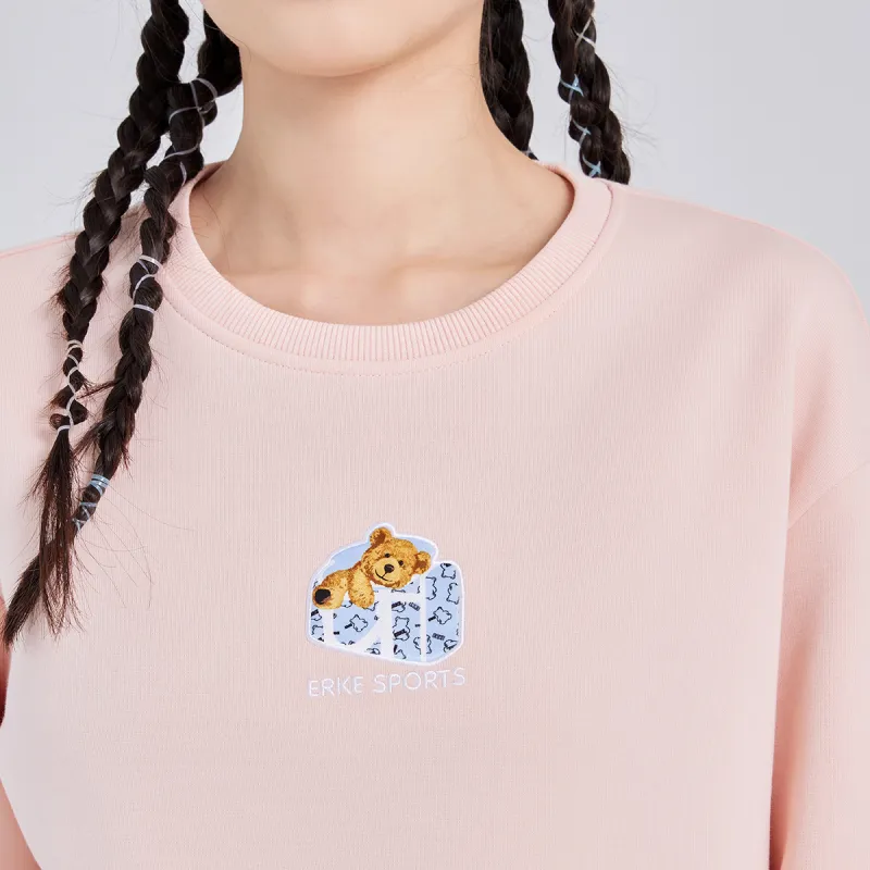 Erke Sweatshirt Women's Smoke Pink Orange-2