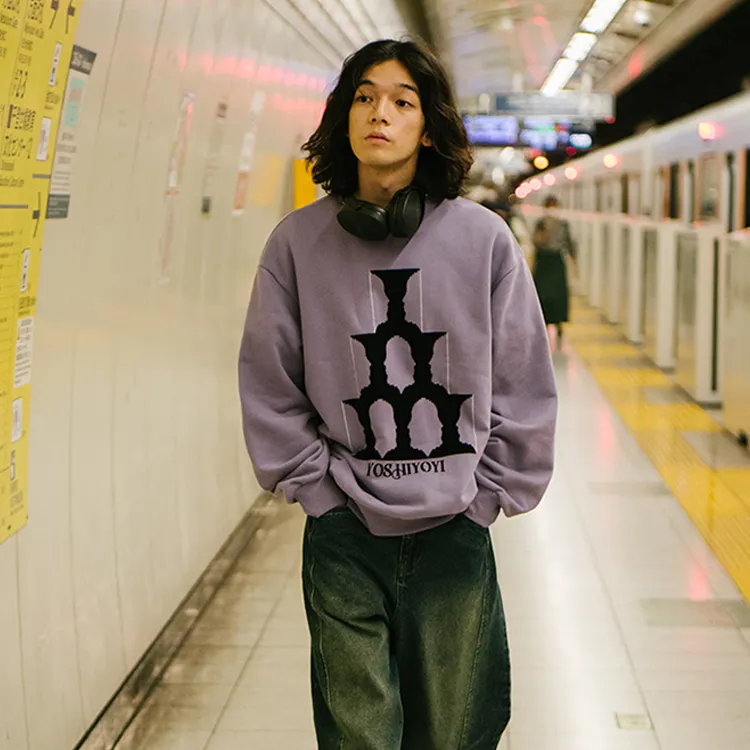 YOSHIYOYI Crew Neck Loose Fit Heavyweight Sweatshirt Unisex-5