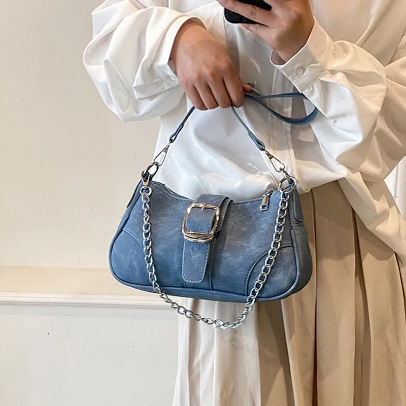 JANE KLAIN PU Small Square Bag Handbag Shoulder Bag Women's Blue/Pink-4