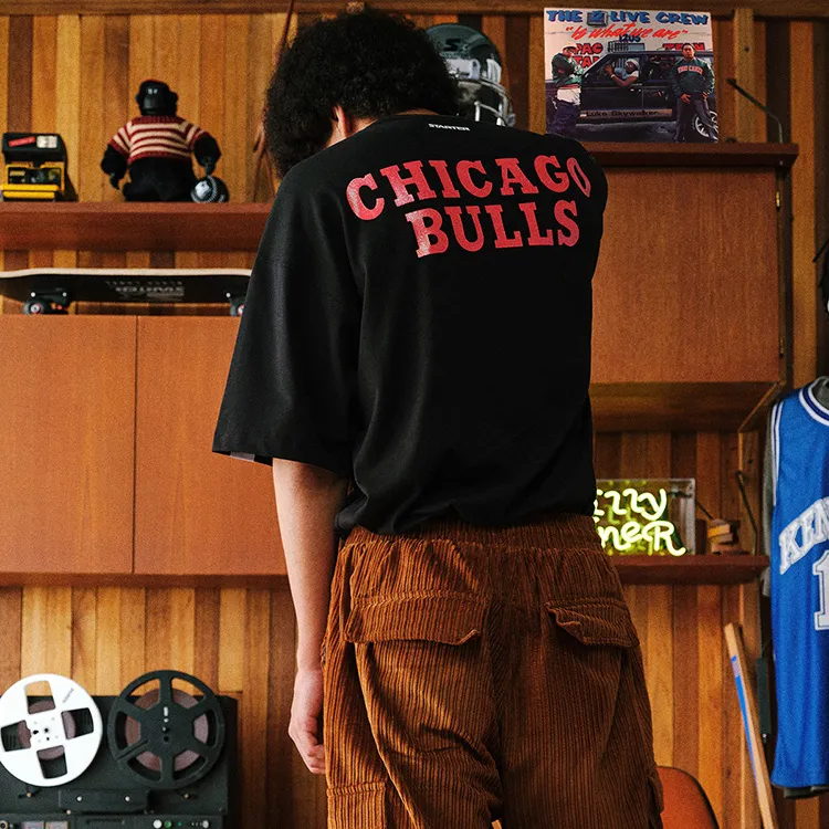 STARTER x NBA Drop Shoulder Sleeve T Shirt Unisex Black-2