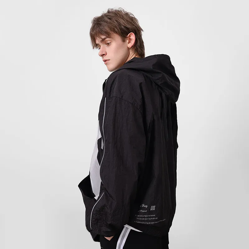 FORHUG Loose Fit Jacket Unisex Black-4