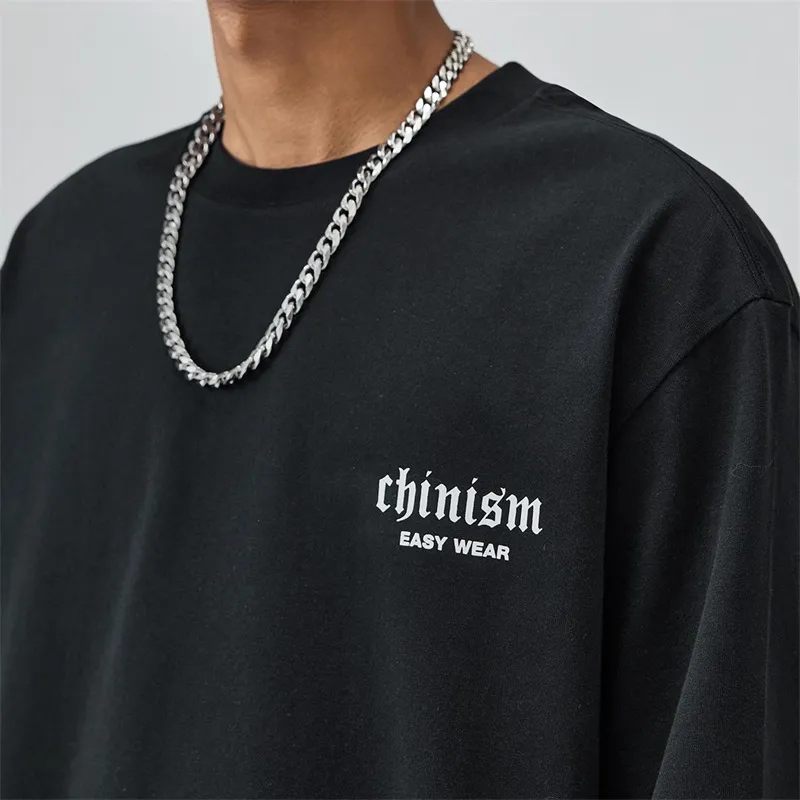 CHINISM Drop Shoulder Sleeve T Shirt Unisex-11