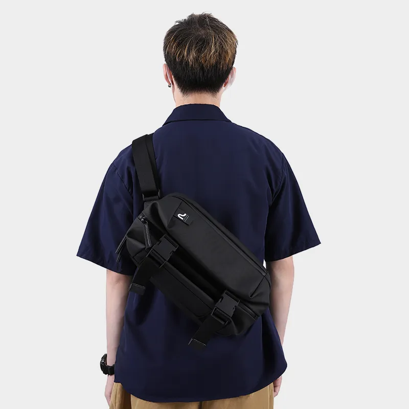 PIERRE CARDIN Fabric Bag, Messenger Bag, Backpack, Crossbody Bag Medium Size Men's Black-7