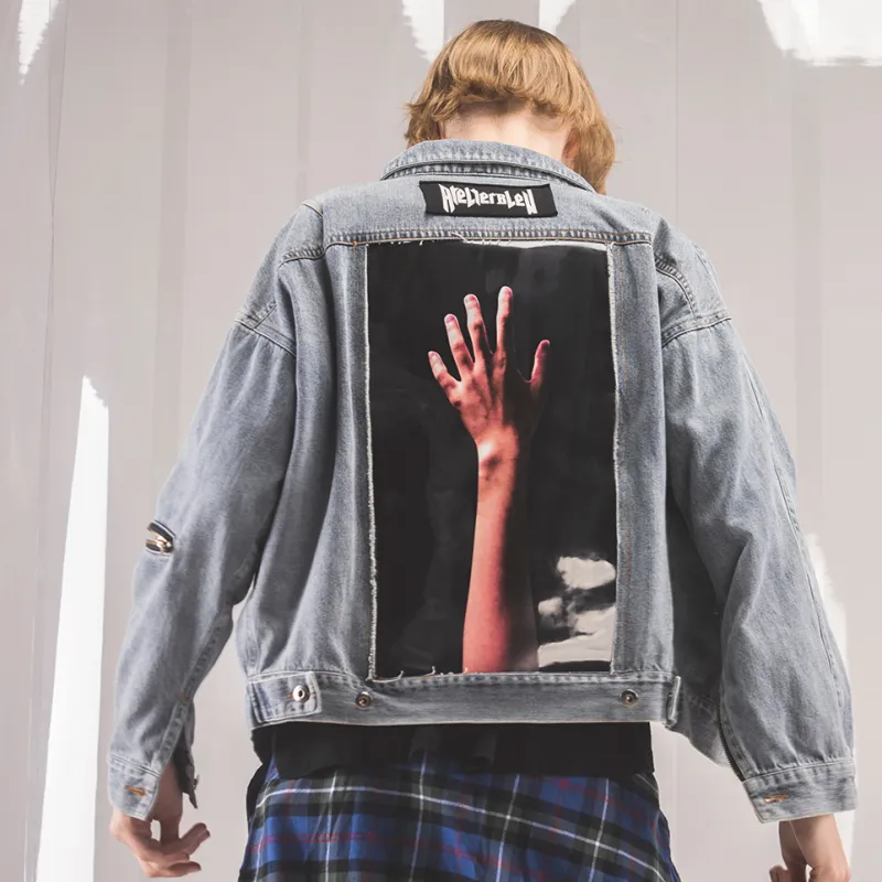 ATELIER BLEU Loose Fit Denim Jacket Unisex Blue-5