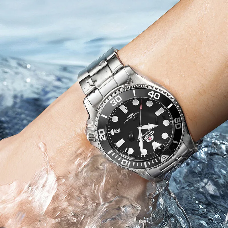 ORIENT Diving Shark Collection Mechanical Movement Stainless Steel Strap Watch Men's Watches Black Dial RA AC0K01B10B-2