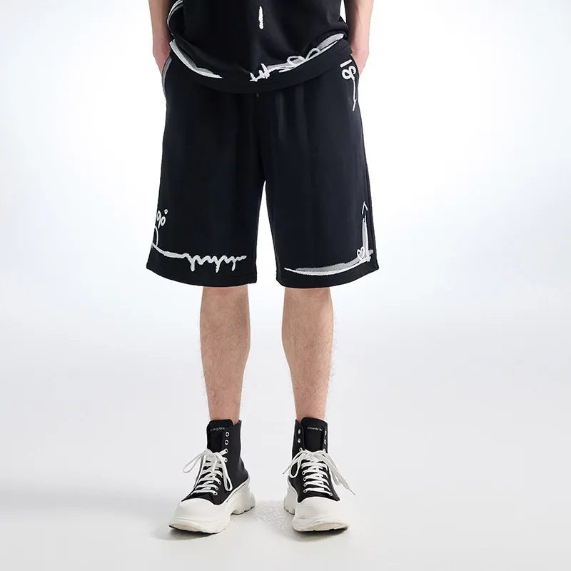 YLDP Casual Shorts Unisex Black-5