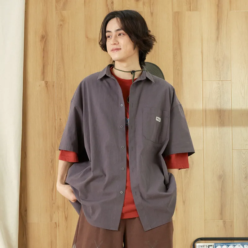 TIKIMOMOKA Solid Color Shirt Summer Unisex-8