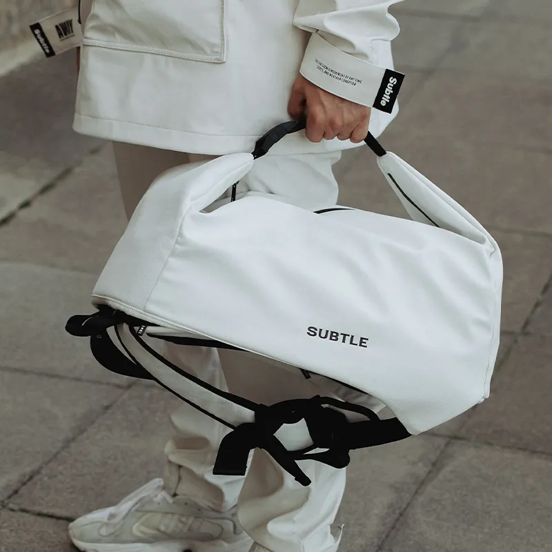 Subtle Fabric Cycling Bag Backpack Fanny Pack Regular Unisex Black/White-15