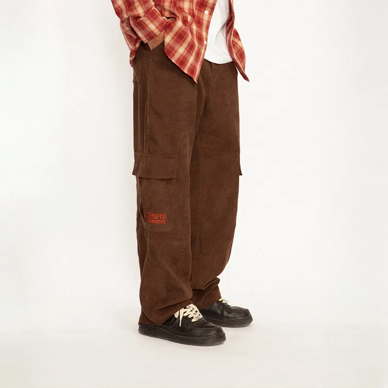 EMPTY REFERENCE Casual Pants Unisex Brown-2