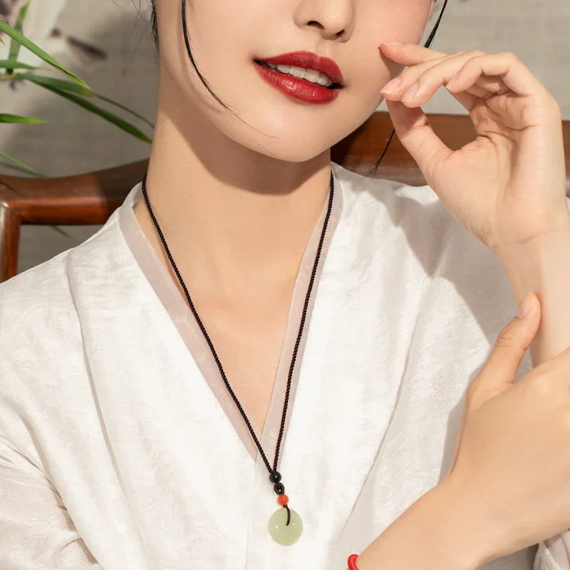 LAOMIAO Pendants Pale Greenish White Jade Unisex-6
