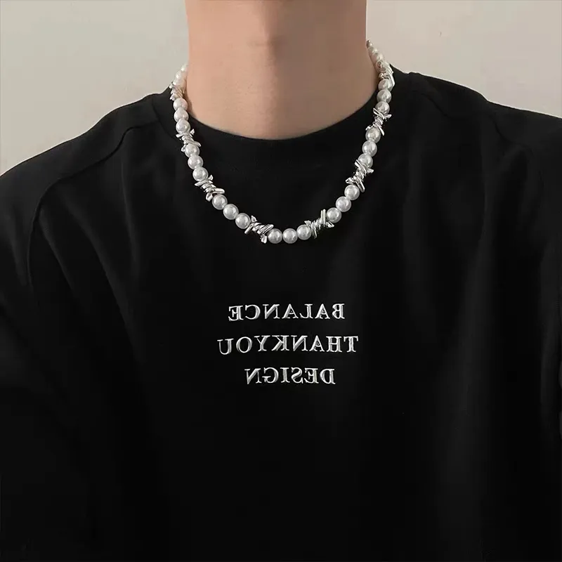 MOVER Necklaces Unisex Thorn Round Bead Patchwork Necklace-2