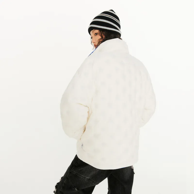 BEASTER Solid Color Stand Collar Without Hood Loose Fit Thickened Down Jacket Unisex-9