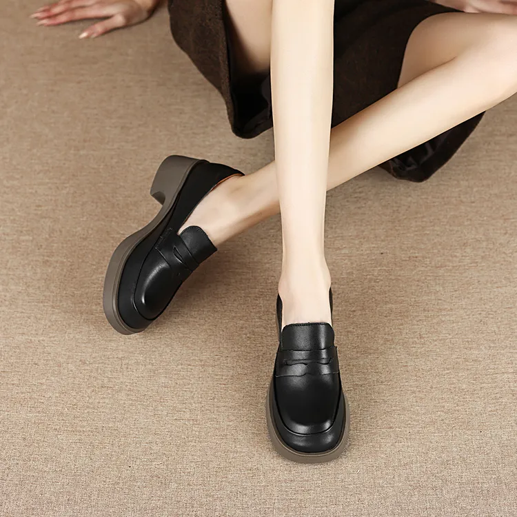 OCCAMAN Loafers Women's Low Top Black/Khaki-3
