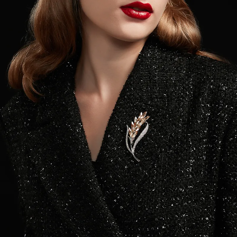 HMZ Alloy Synthetic Cubic Zirconia Faux Crystal Brooches Women's-1