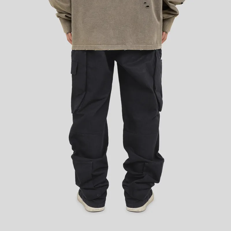 UNDERWATER FW22 Casual Pants Unisex Washed Black-4