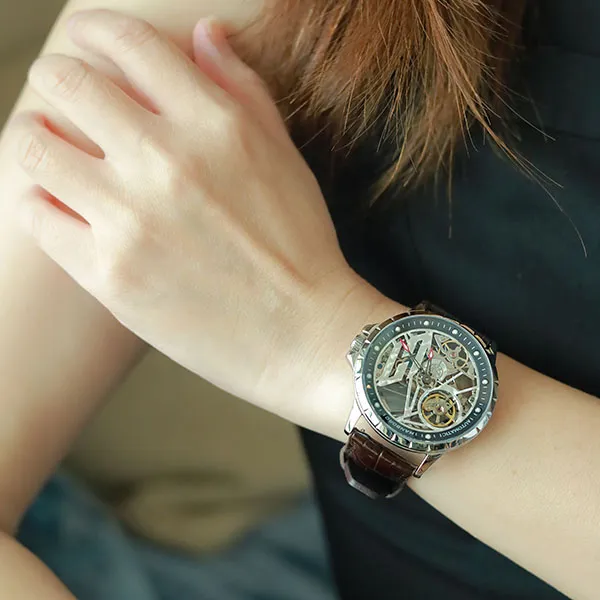 HANBORO Hollow Series Automatic Mechanical Movement Watch Men's Watches Cut Out Dial HBR906.1 BZ-4