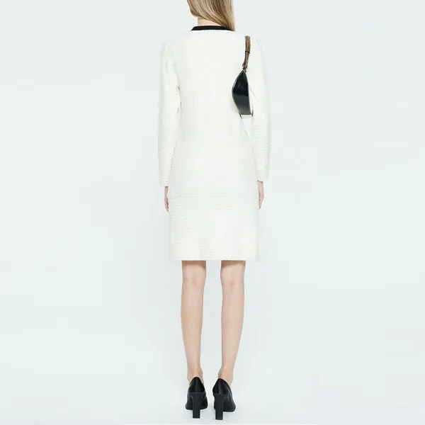 DKNY Long-Sleeved Dresses Women's Black/White-3
