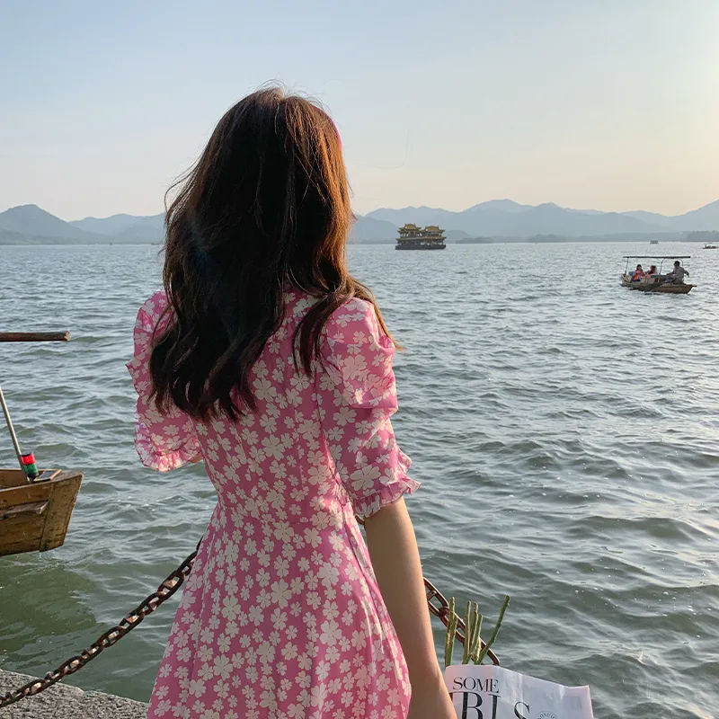 YUMOMO STAR A Line Skirt Dress Peachy Pink-2