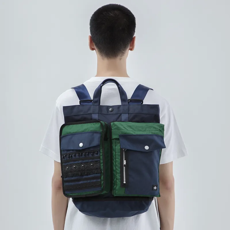 The MAD HATcher Polyamide Handbag Backpack Regular Unisex Navy Blue/Black-10