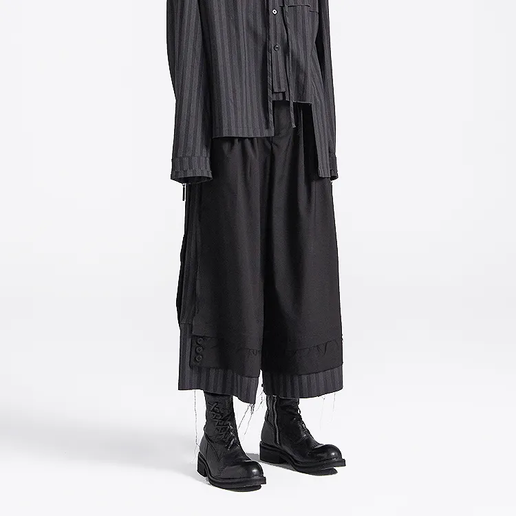HUANXIANGZHE Casual Pants Unisex Black-2