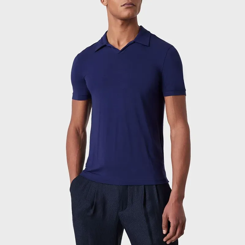 Emporio Armani Asv Stretch Viscose Jersey Short sleeved Polo Shirt-3